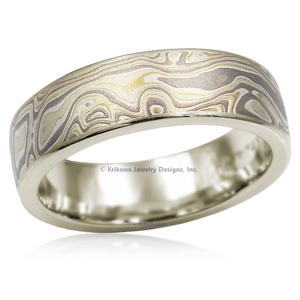 Winter Mokume Gane Wedding Band