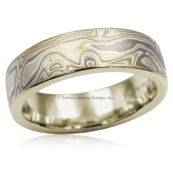 Winter Mokume Gane Wedding Band