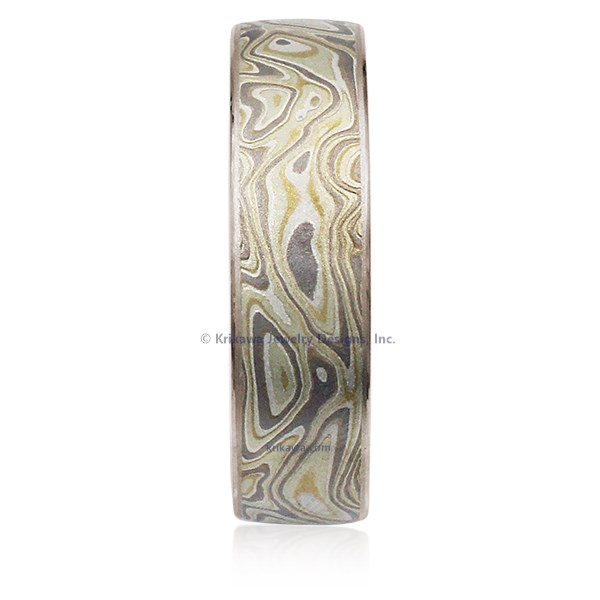 Winter Mokume Gane Wedding Band