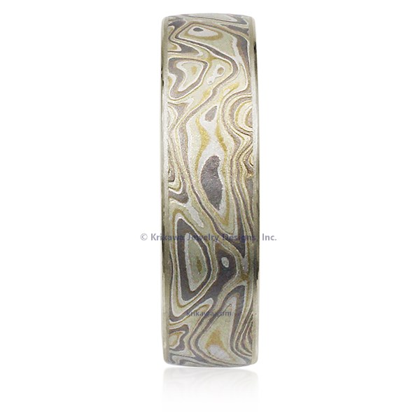 Winter Mokume Gane Wedding Band