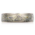 Winter Mokume Gane Wedding Band
