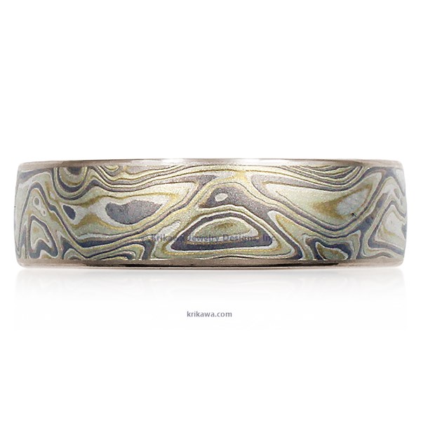 Winter Mokume Gane Wedding Band