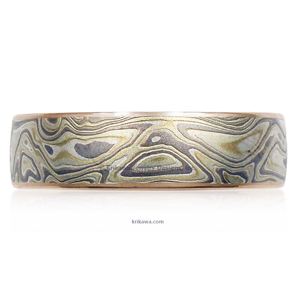 Winter Mokume Gane Wedding Band