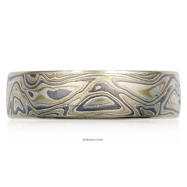 Winter Mokume Gane Wedding Band