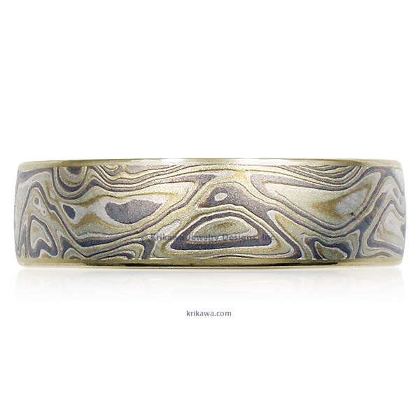 Winter Mokume Gane Wedding Band