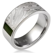 Mokume Block Wedding Band