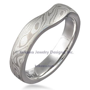 Contoured Mokume Gane Wedding Ring