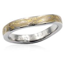 Custom Contoured Mokume Gane Wedding Band