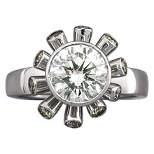 Sputnik Engagement Ring - top view