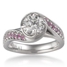 Brilliant Rose Swirl Engagement Ring - top view
