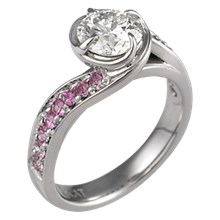 Brilliant Rose Swirl Engagement Ring