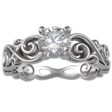 Contemporary Infinity Engagement Ring - top view