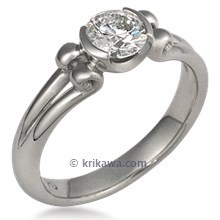 Carved Curls Light Engagement Ring 
