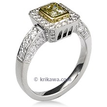 Brilliant Cathedral Light Pave Engagement Ring 