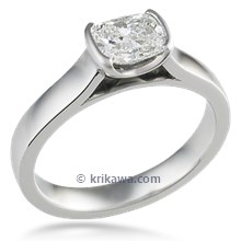 Modern Cathedral Bezel Engagement Ring 