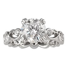 Delicate Leaf Engagement Ring - top view