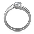 Carved Wave Light Engagement Ring