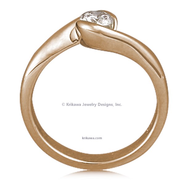 Carved Wave Light Engagement Ring