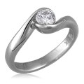 Carved Wave Light Engagement Ring