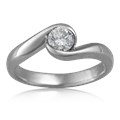 Carved Wave Light Engagement Ring