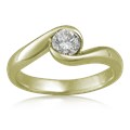 Carved Wave Light Engagement Ring