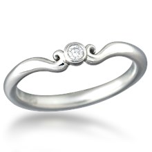 Carved Mini Curls Wedding Band