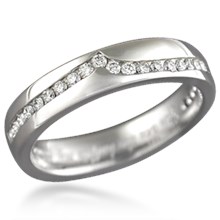 Diamond Wave Straight Wedding Band