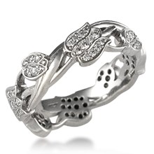 Delicate Tulip Diamond Wedding Band