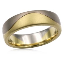 Two Tone Wave Wedding Band	