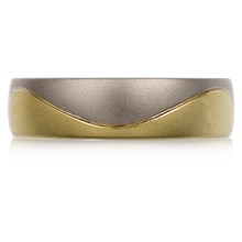 Two Tone Wave Wedding Band	 - top view