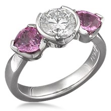 Modern Three-Stone Fancy Shapes Engagement Ring