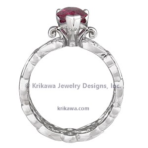 Double Delicate Leaf Engagement Ring