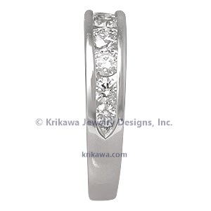 Diamond Channel Tapered Wedding Band