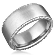 Modern Millegrain Wedding Band
