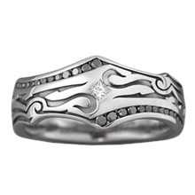 Tribal Wedding Band - top view