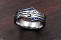 Tribal Wedding Band 1 with Square Diamond and Channel