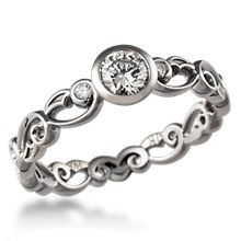 Delicate Leaf Bezel Engagement Ring