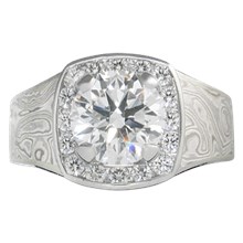 Mokume Red Carpet Engagement Ring - top view