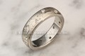 Mokume Gane Wedding Band with Scattered Flush-Set Round Diamonds