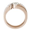 Mokume Wave Engagement Ring - Round