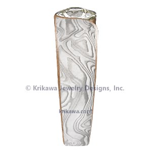Mokume Wave Engagement Ring - Round