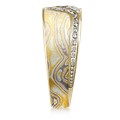 Mokume Wave Engagement Ring with Diamond Channel