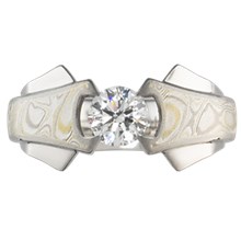Mokume Bat Ring - top view