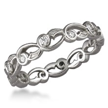 Delicate Leaf Diamond Wedding Band