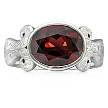 Capped Queen's Mokume Solitaire Engagement Ring - top view