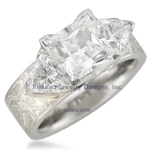 Wide band engagement rings with side stones cheap