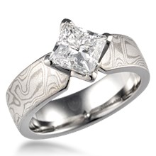 Mokume Princess Kite Engagement Ring