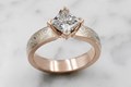 Mokume Princess Kite Engagement Ring