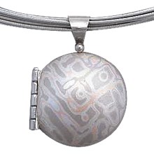 Round Mokume Locket