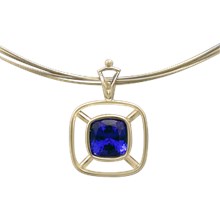 Caged Cushion Pendant with Tourmaline